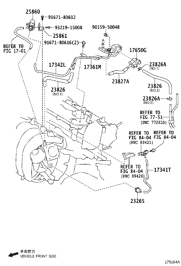 23826-37101 HOSE, FUEL VAPOR FEED, NO.1 product image
