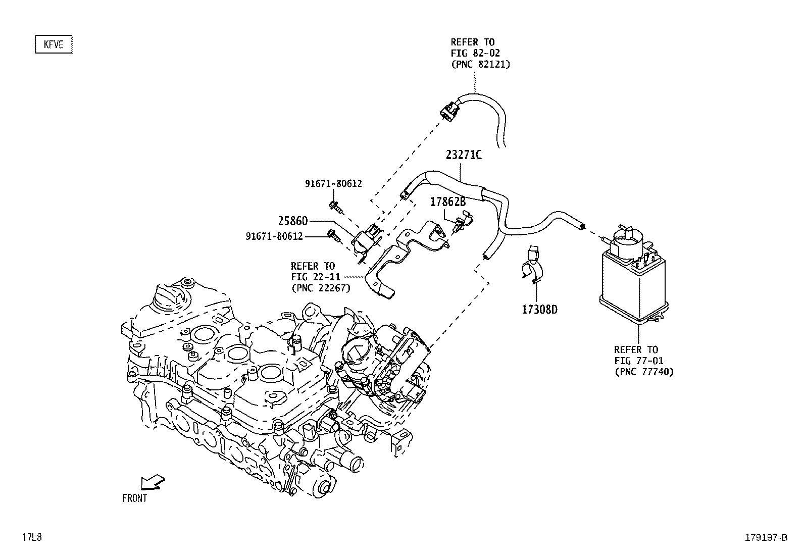 17340-B2010 HOSE ASSY, VACUUM SWITCHING VALVE product image
