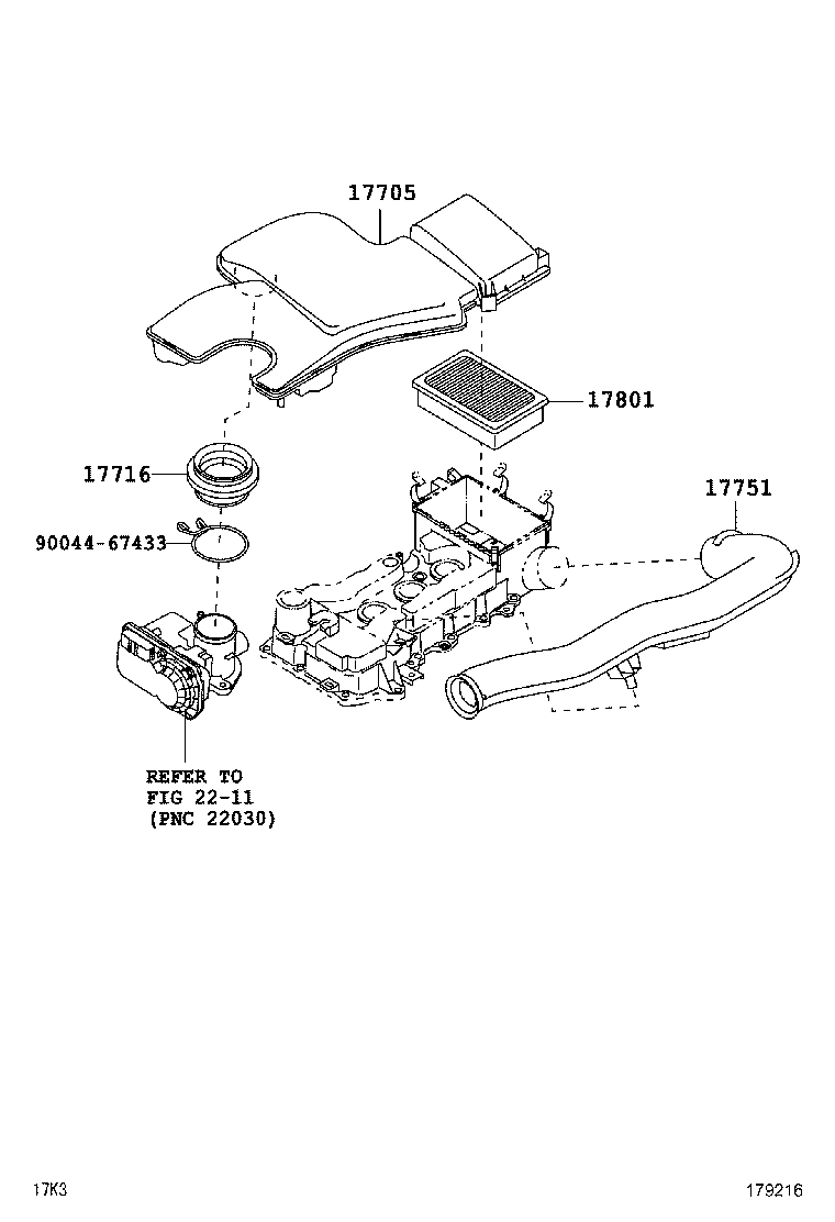 17751-B1020 INLET, AIR CLEANER, NO.1 product image