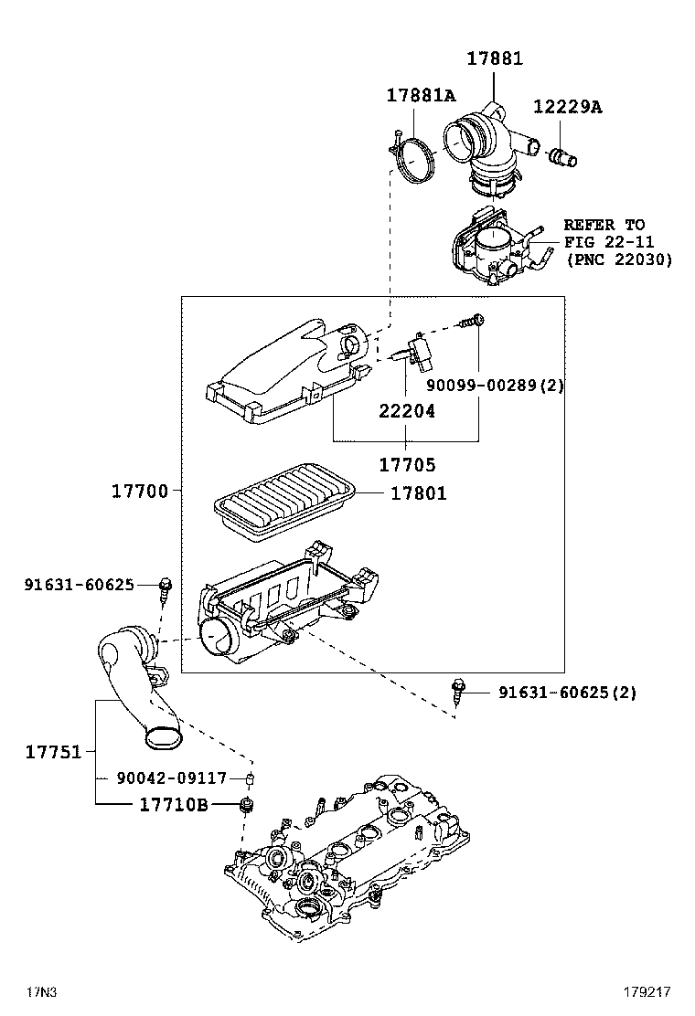 17751-B1020 INLET, AIR CLEANER, NO.1 product image