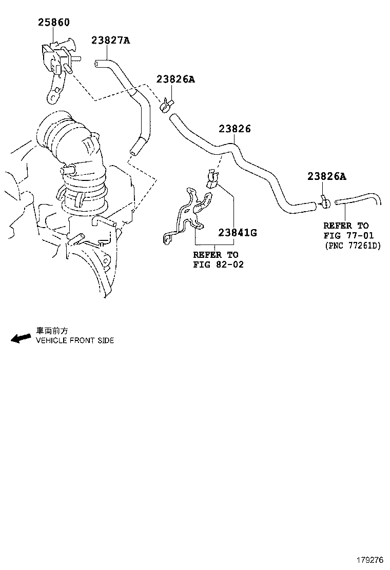 23827-47140 HOSE, FUEL VAPOR FEED, NO.2 product image