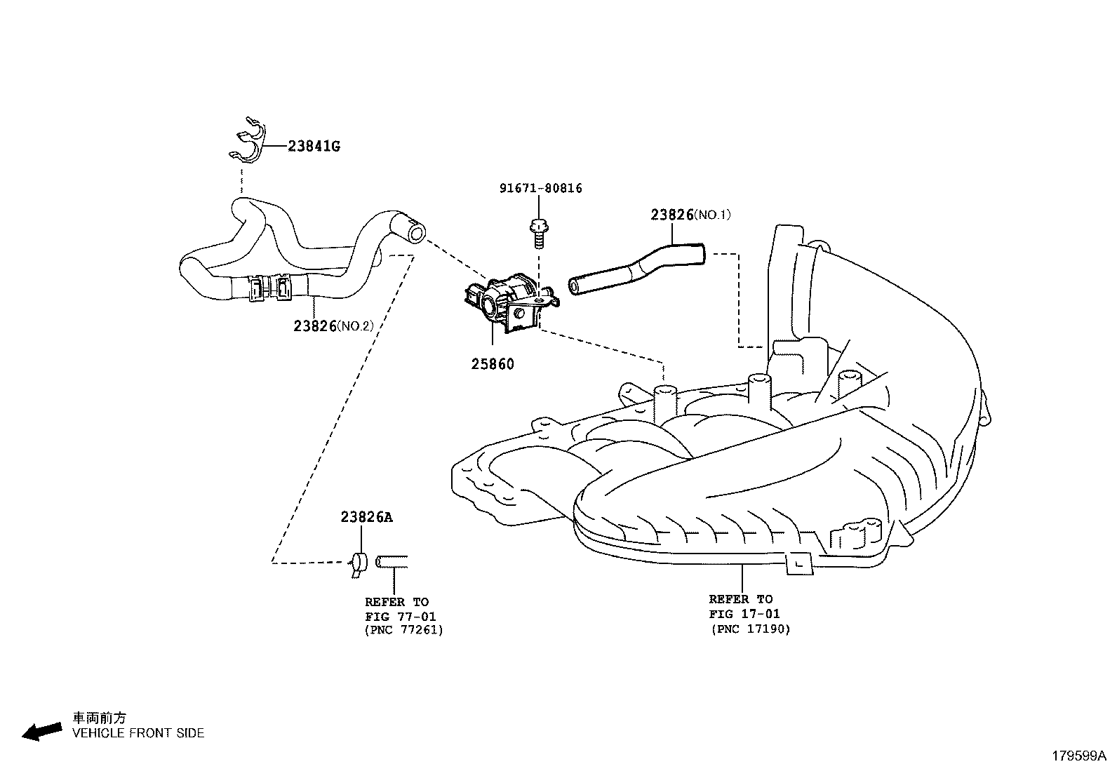 Toyota 17308-38020 HOSE SUB-ASSY, VACUUM