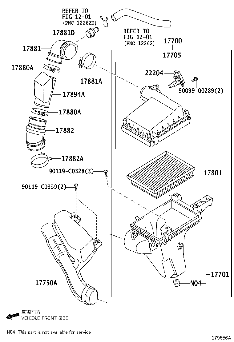 17301-0Y011 DUCT SUB-ASSY, AIR INLET, NO.1 product image