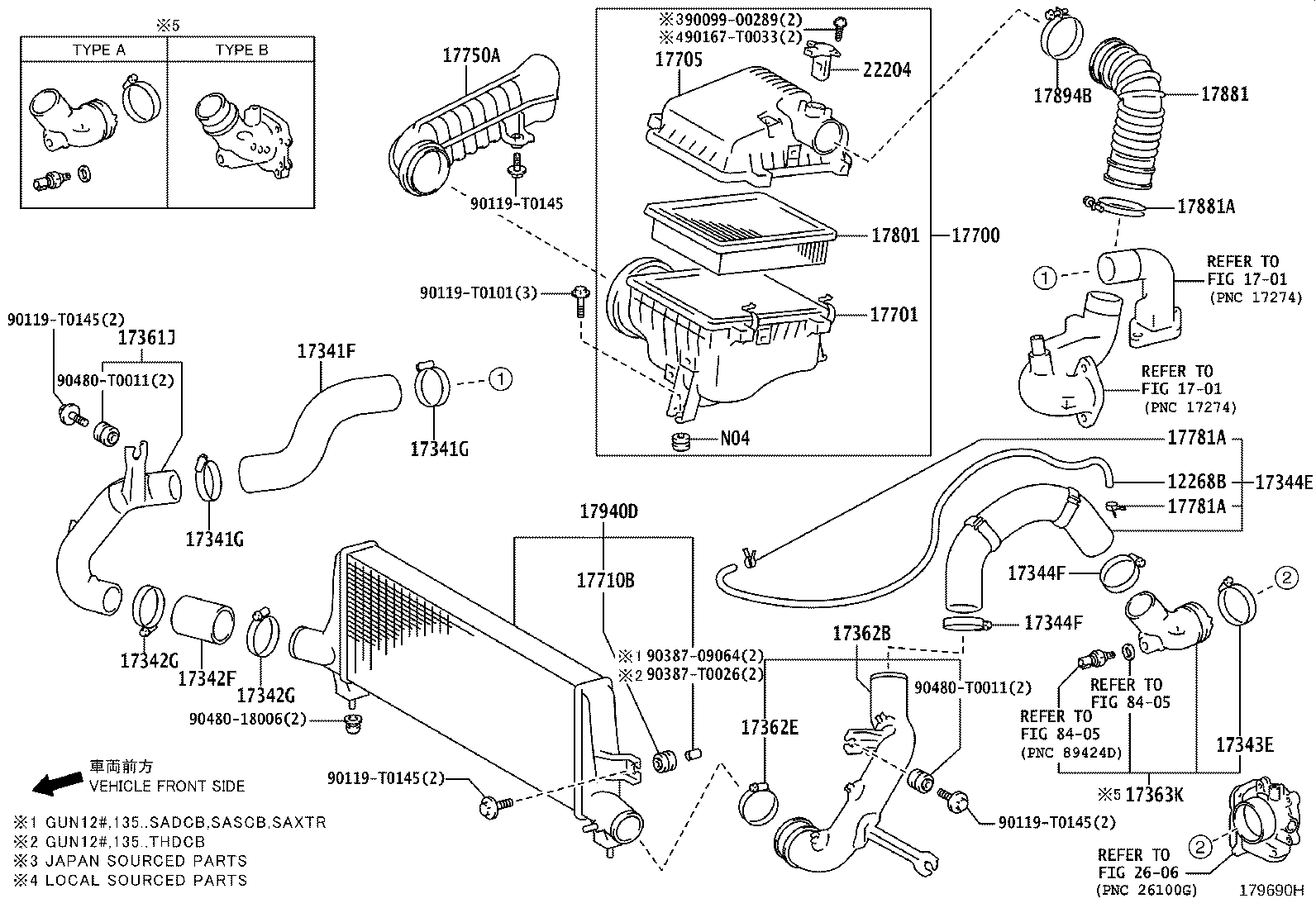 17360-11090 TUBE ASSY, AIR, NO.1 product image