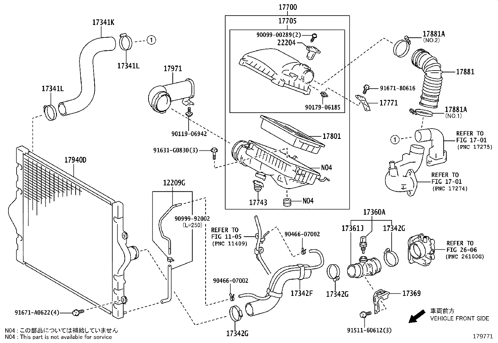 17341-11510 HOSE, AIR, NO.1(FOR INTERCOOLER) product image