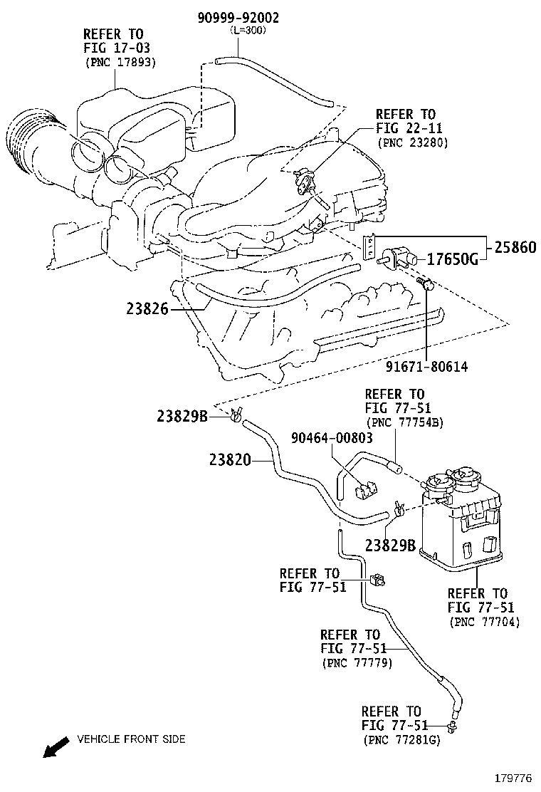 23820-75150 HOSE ASSY, FUEL VAPOR FEED product image