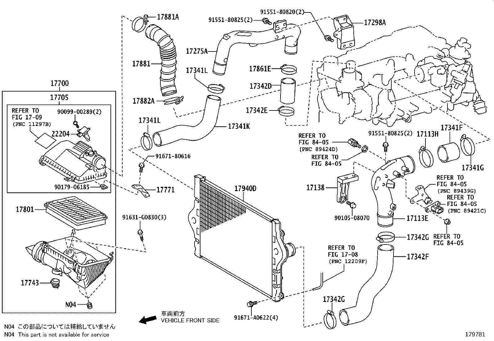 17341-11510 HOSE, AIR, NO.1(FOR INTERCOOLER) product image
