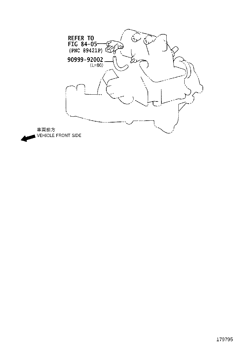23820-75180 HOSE ASSY, FUEL VAPOR FEED product image