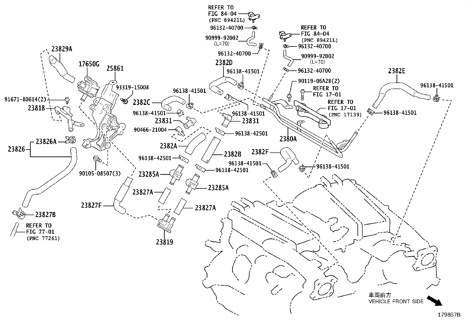 Toyota 23818-70040 PIPE, FUEL VAPOR FEED