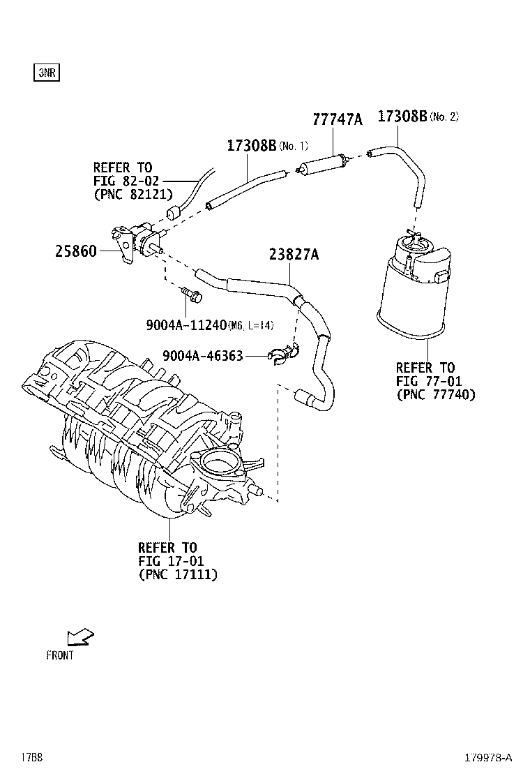 77754-BZ090 HOSE SUB-ASSY, VACUUM product image