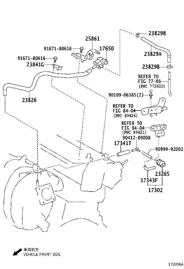 Toyota 23826-37270 HOSE, FUEL VAPOR FEED