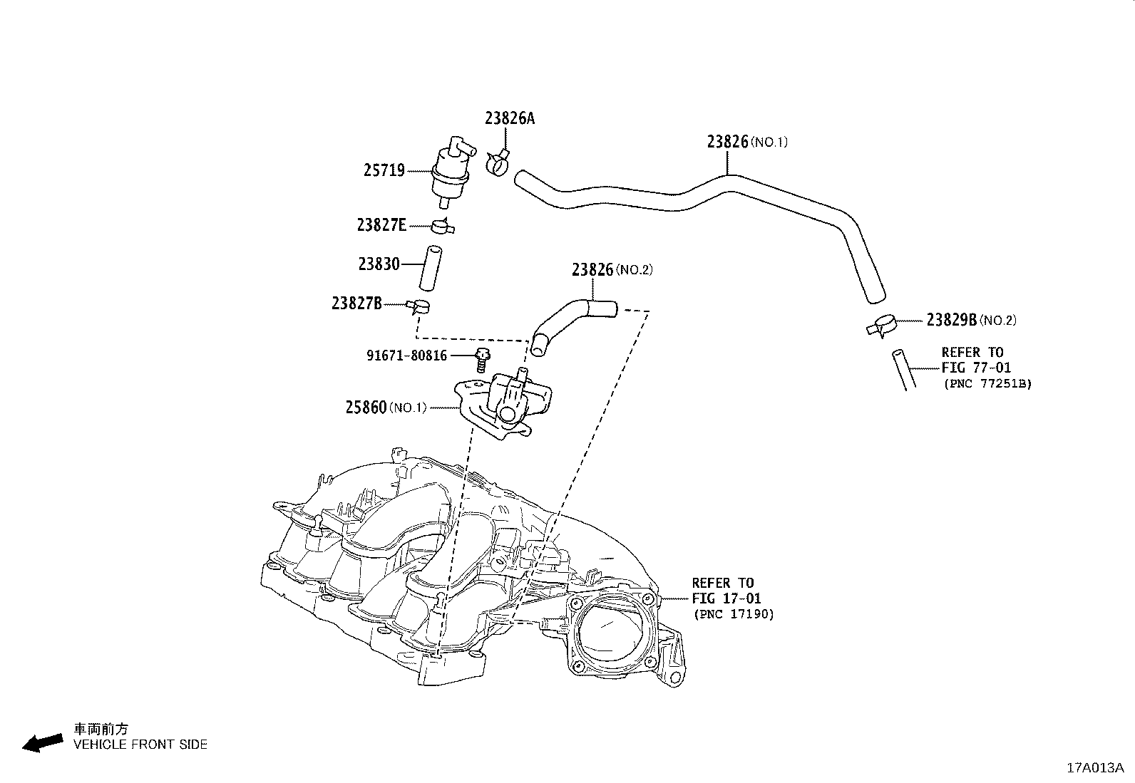 23827-31190 HOSE ASSY, FUEL VAPOR FEED, NO.2 product image