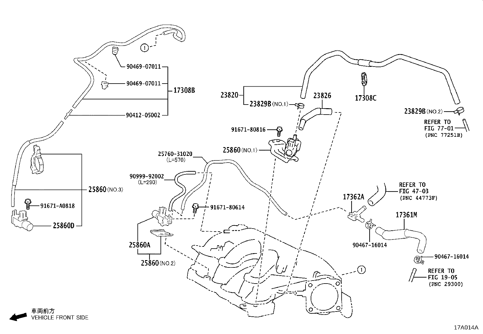 23827-31190 HOSE ASSY, FUEL VAPOR FEED, NO.2 product image