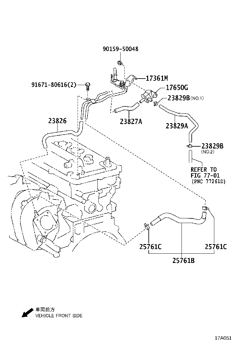 23826-21190 HOSE, FUEL VAPOR FEED, NO.1 product image