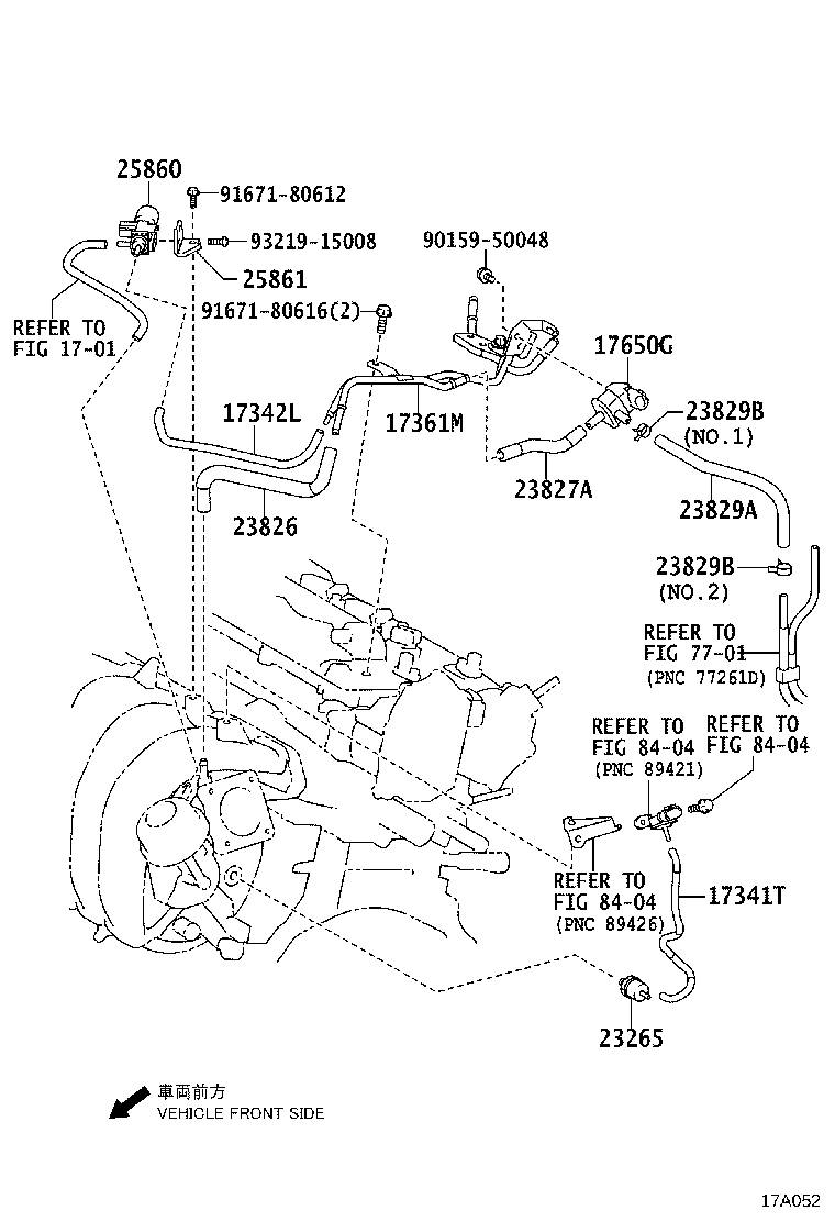 23826-21190 HOSE, FUEL VAPOR FEED, NO.1 product image