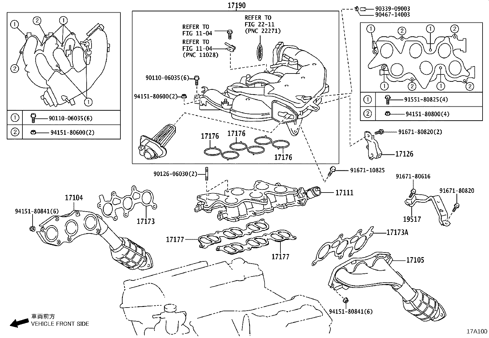 17140-31330 MANIFOLD SUB-ASSY, EXHAUST, RH product image