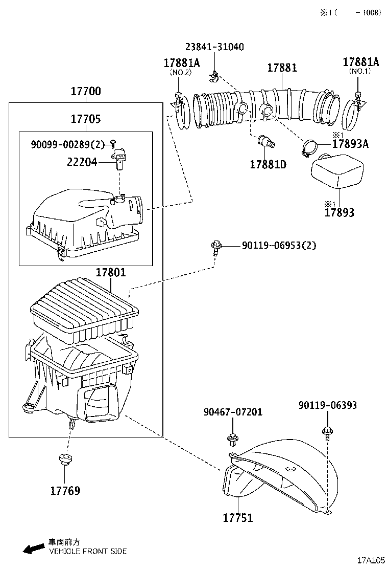 17705-31180 CAP SUB-ASSY, AIR CLEANER product image