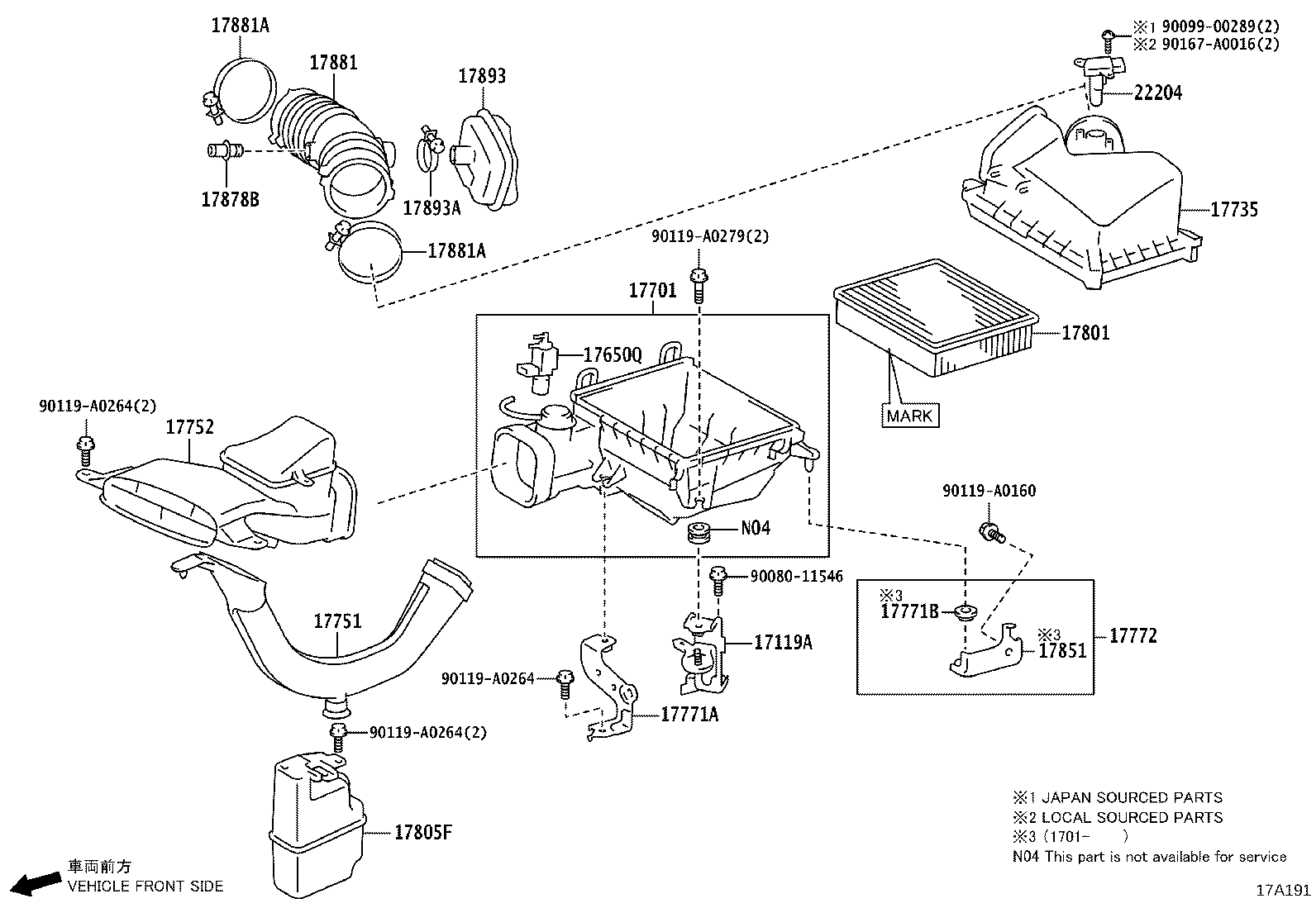 17119-0V030 BRACKET, AIR CLEANER product image