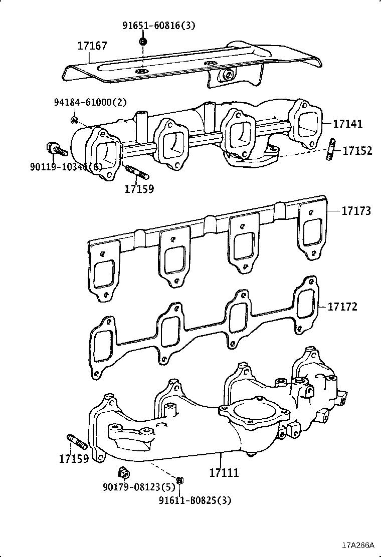 17141-56051 MANIFOLD, EXHAUST product image