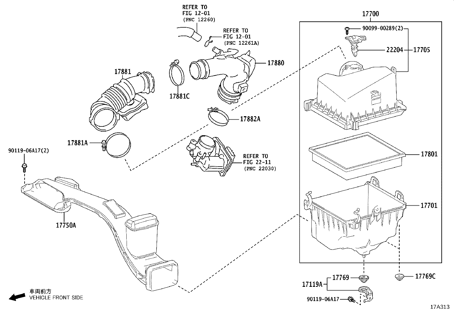 17119-25010 BRACKET, AIR CLEANER product image