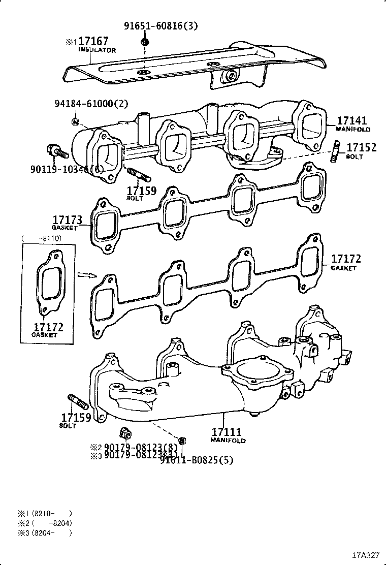 17141-56051 MANIFOLD, EXHAUST product image