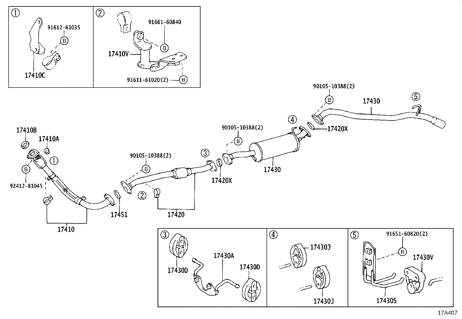 17430-5B040 PIPE ASSY, EXHAUST, TAIL product image
