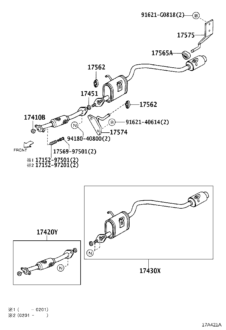 17567-97502 SUPPORT, EXHAUST PIPE, NO.2 product image