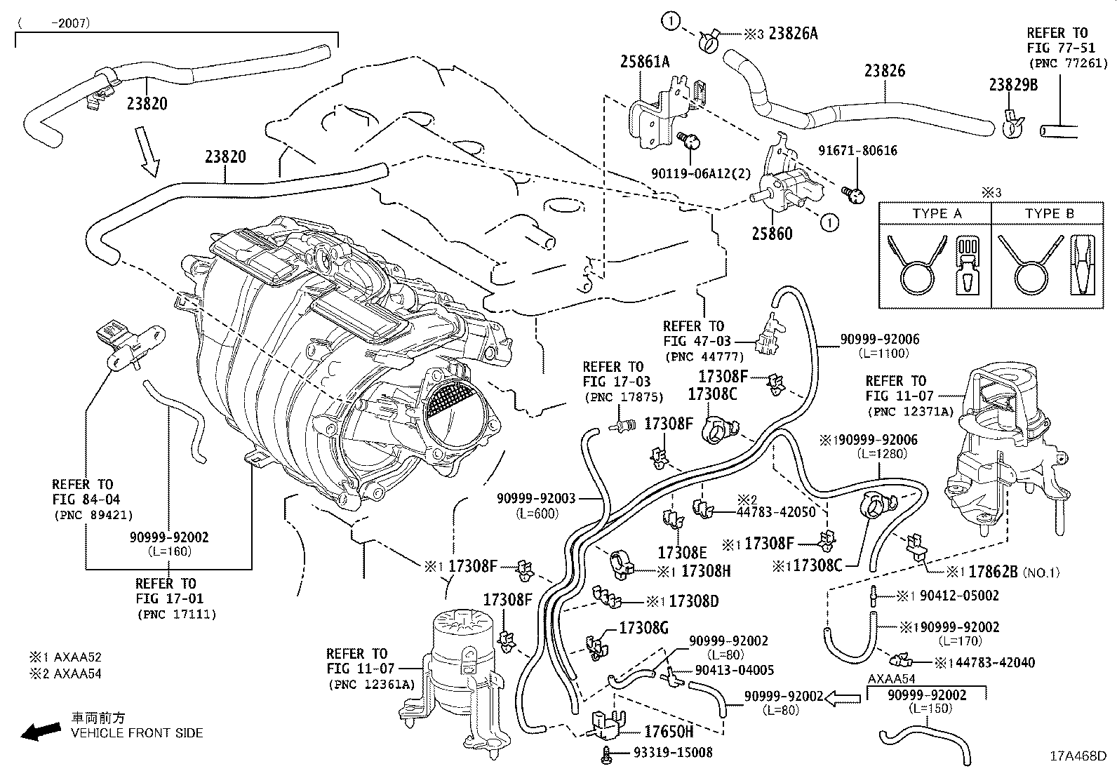 Toyota 23820-25190 HOSE ASSY, FUEL VAPOR FEED