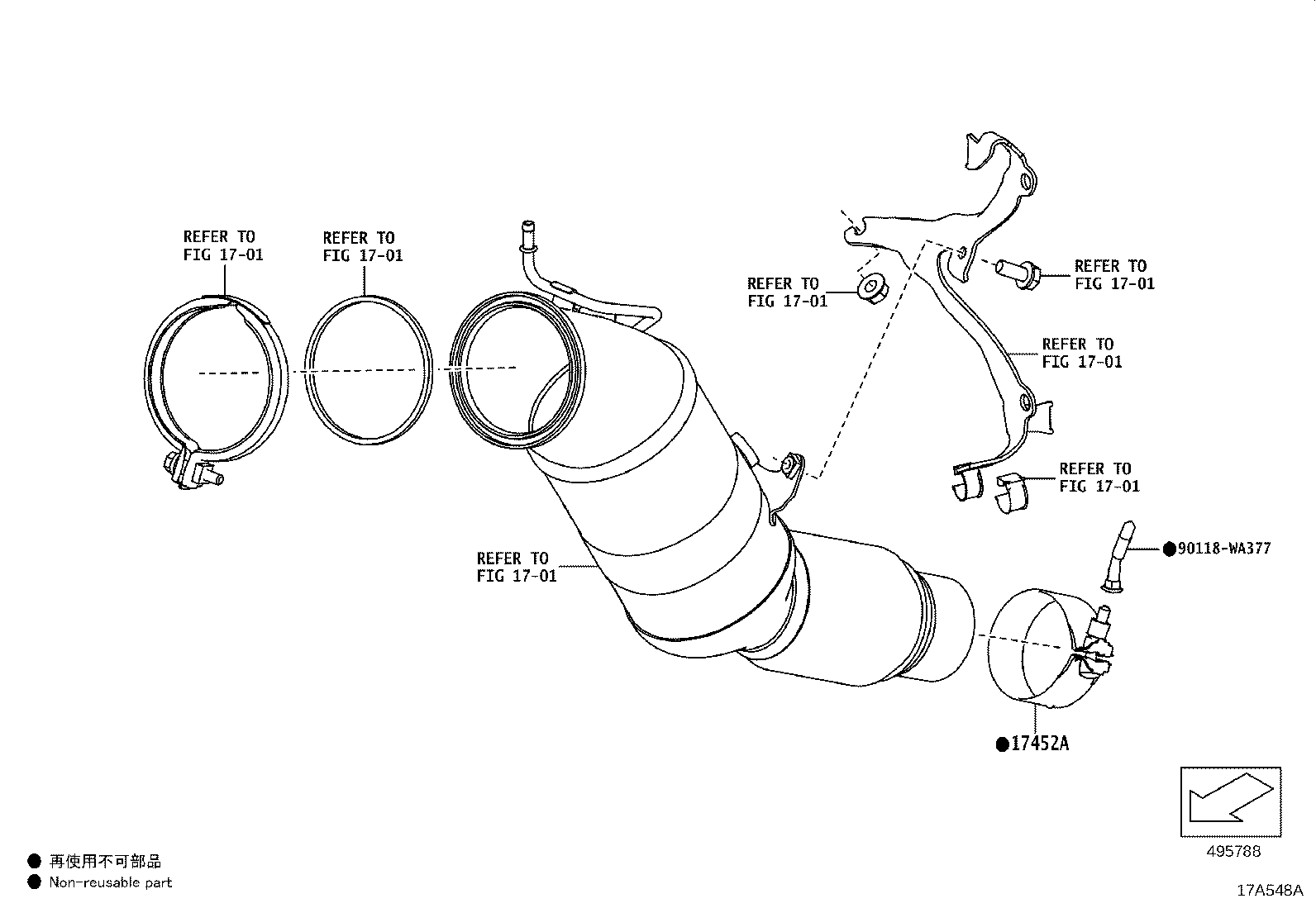17565-WAA03 SUPPORT,EXHAUST PIPE, NO.4 product image