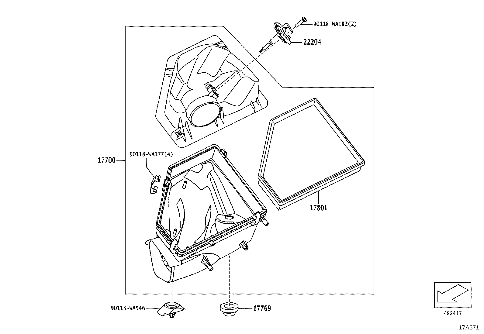 17801-WAA01 ELEMENT SUB-ASSY, AIR CLEANER FILTER product image