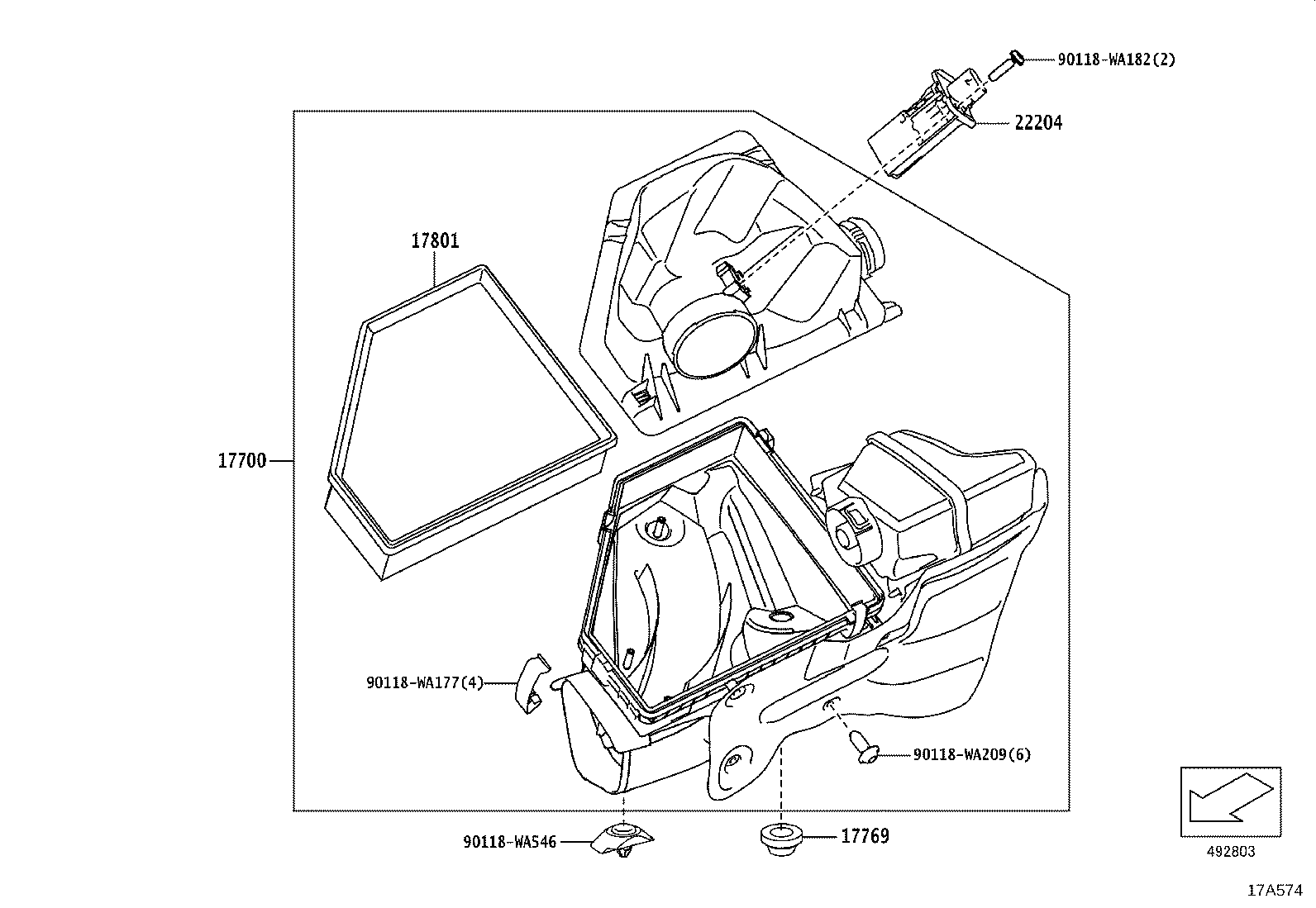 17801-WAA01 ELEMENT SUB-ASSY, AIR CLEANER FILTER product image