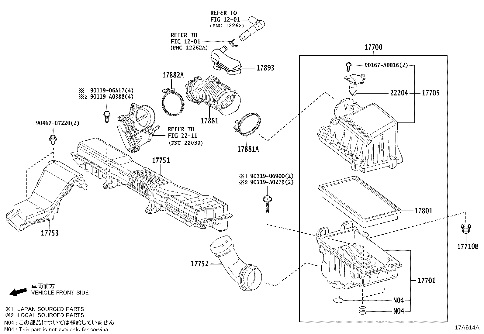Toyota 17801-77050 ELEMENT SUB-ASSY, AIR CLEANER FILTER