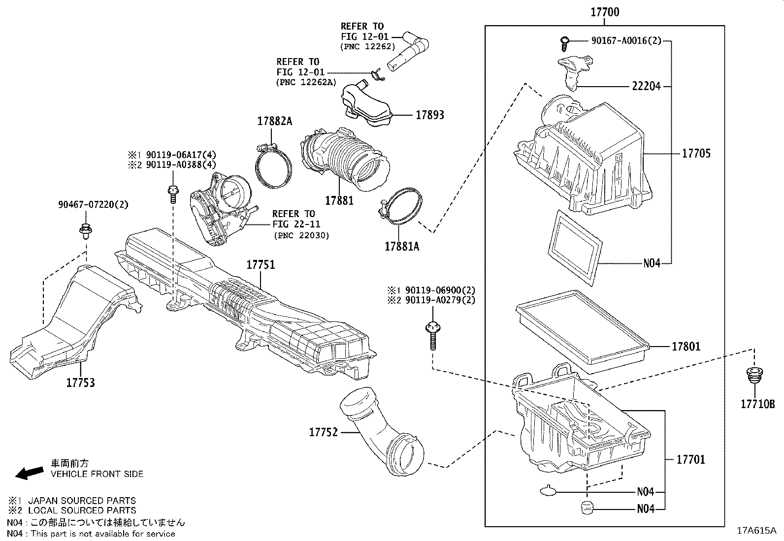 Toyota 17700-F2010 CLEANER ASSY, AIR