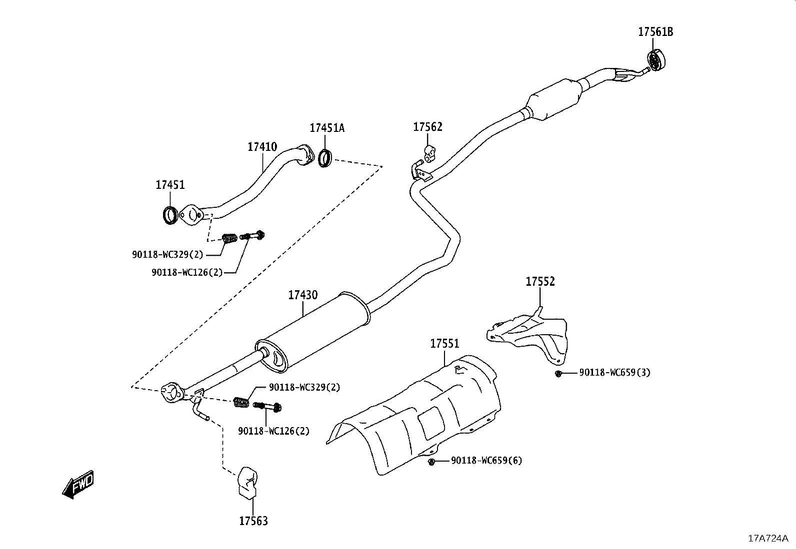 17565-WC001 SUPPORT, EXHAUST PIPE, NO.1 product image