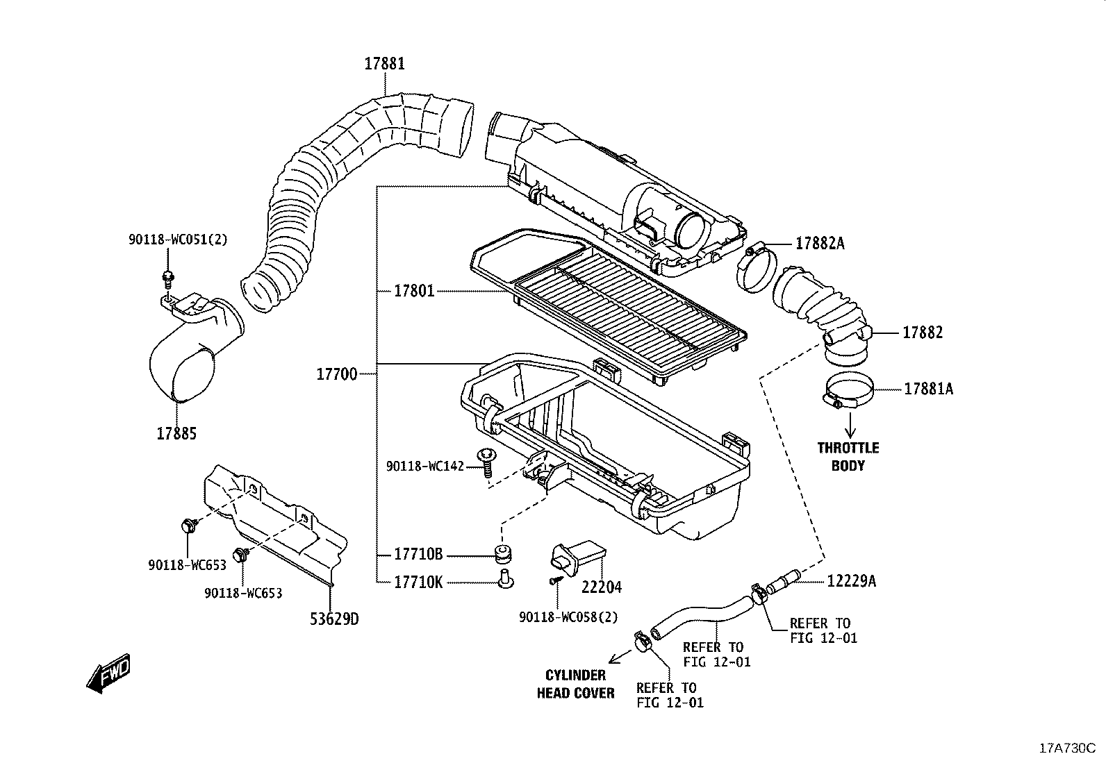 90118-WC322 SUPPORT, AIR CLEANER product image