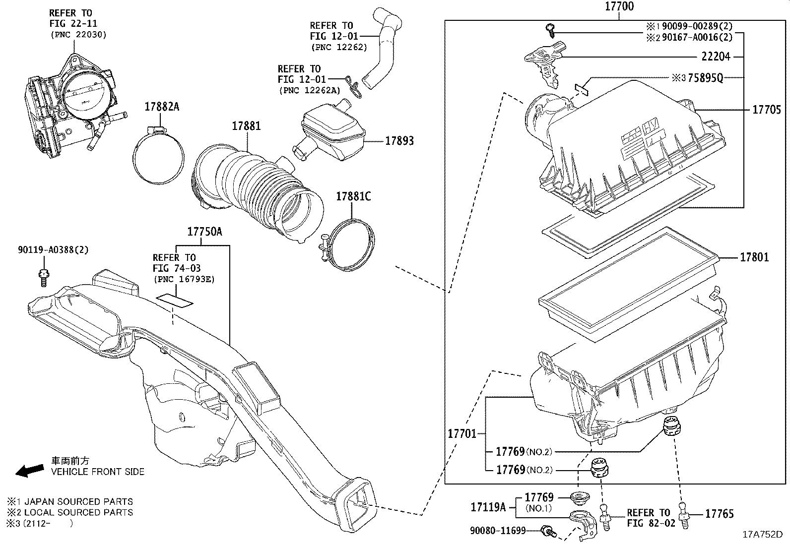 Toyota 17700-F0290 CLEANER ASSY, AIR
