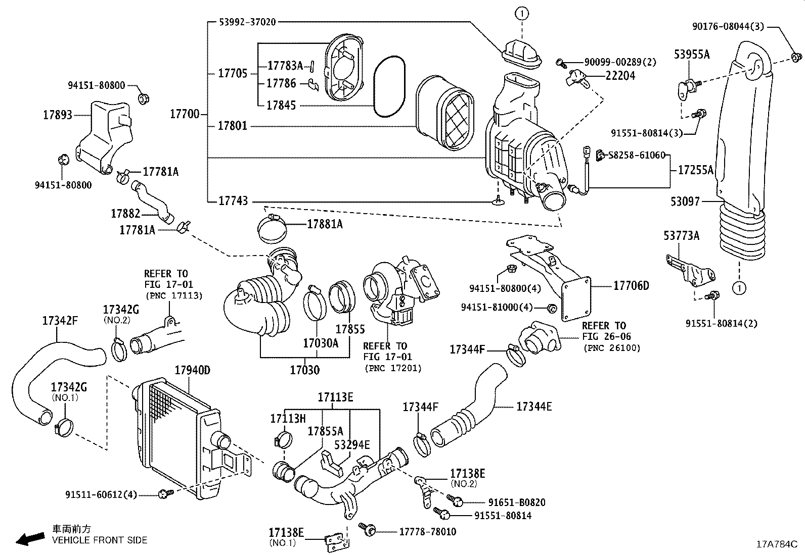 17103-78290 PIPE, INTAKE, NO.1 product image