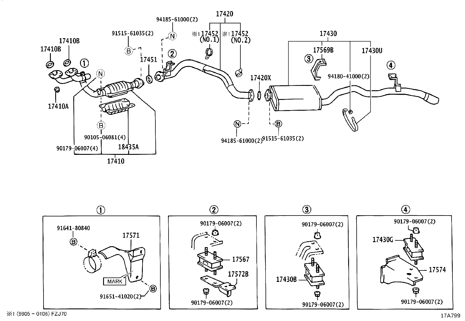 17405-35142 PIPE ASSY, EXHAUST, TAIL product image