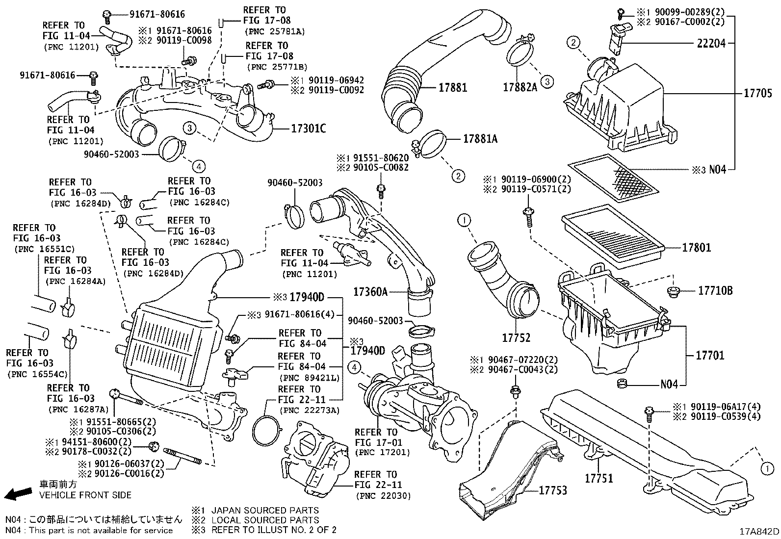 17878-0V030 TUBE, UNION(FOG AIR CLEANER HOSE) product image