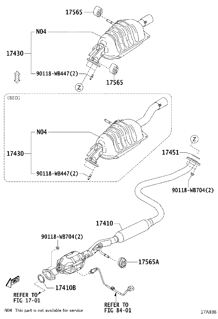 17410-WB002 PIPE ASSY, EXHAUST, FRONT product image