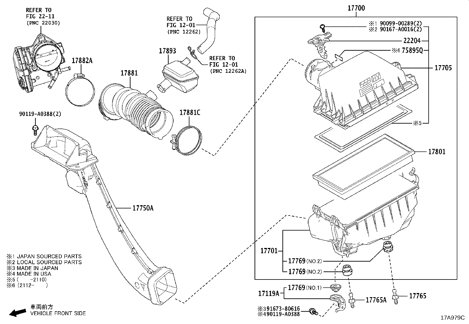 Toyota 17700-F0200 CLEANER ASSY, AIR