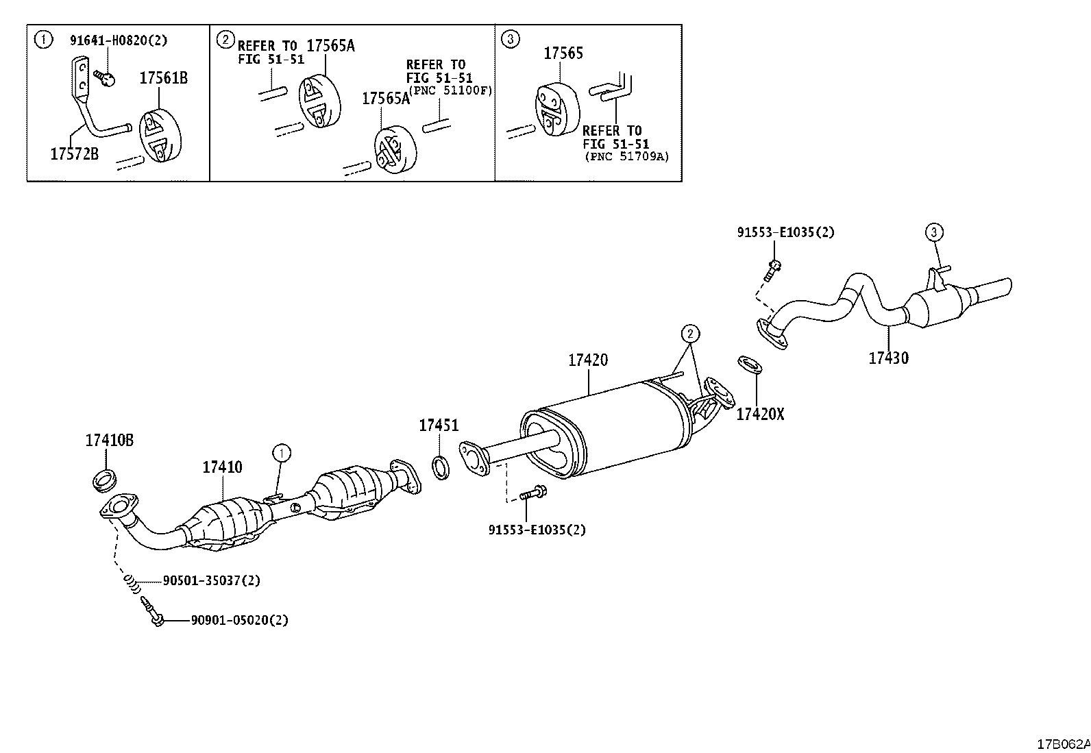 17410-75730 PIPE ASSY, EXHAUST, FRONT product image