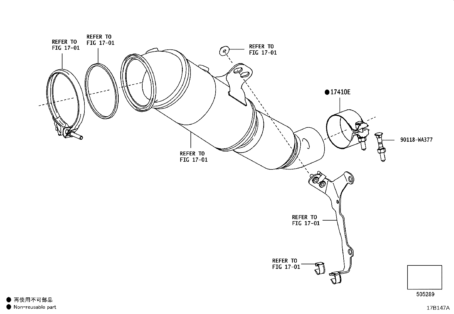 17565-WAA03 SUPPORT,EXHAUST PIPE, NO.4 product image