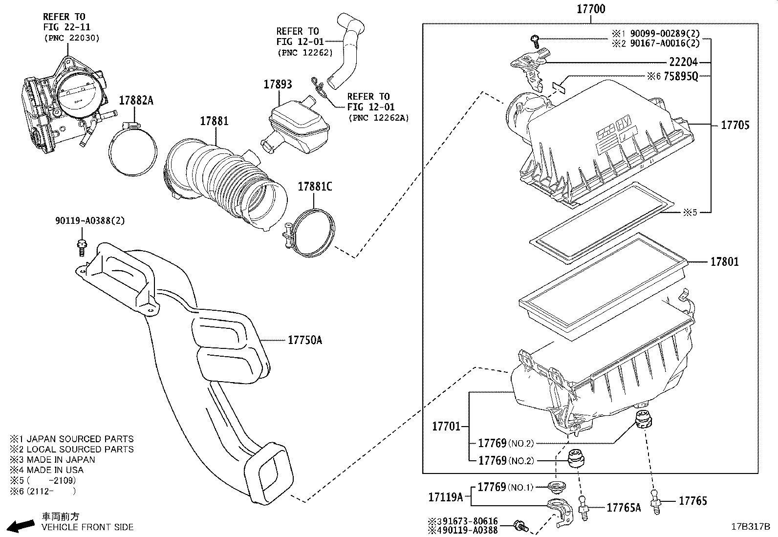 Toyota 17750-F0190 INLET ASSY, AIR CLEANER