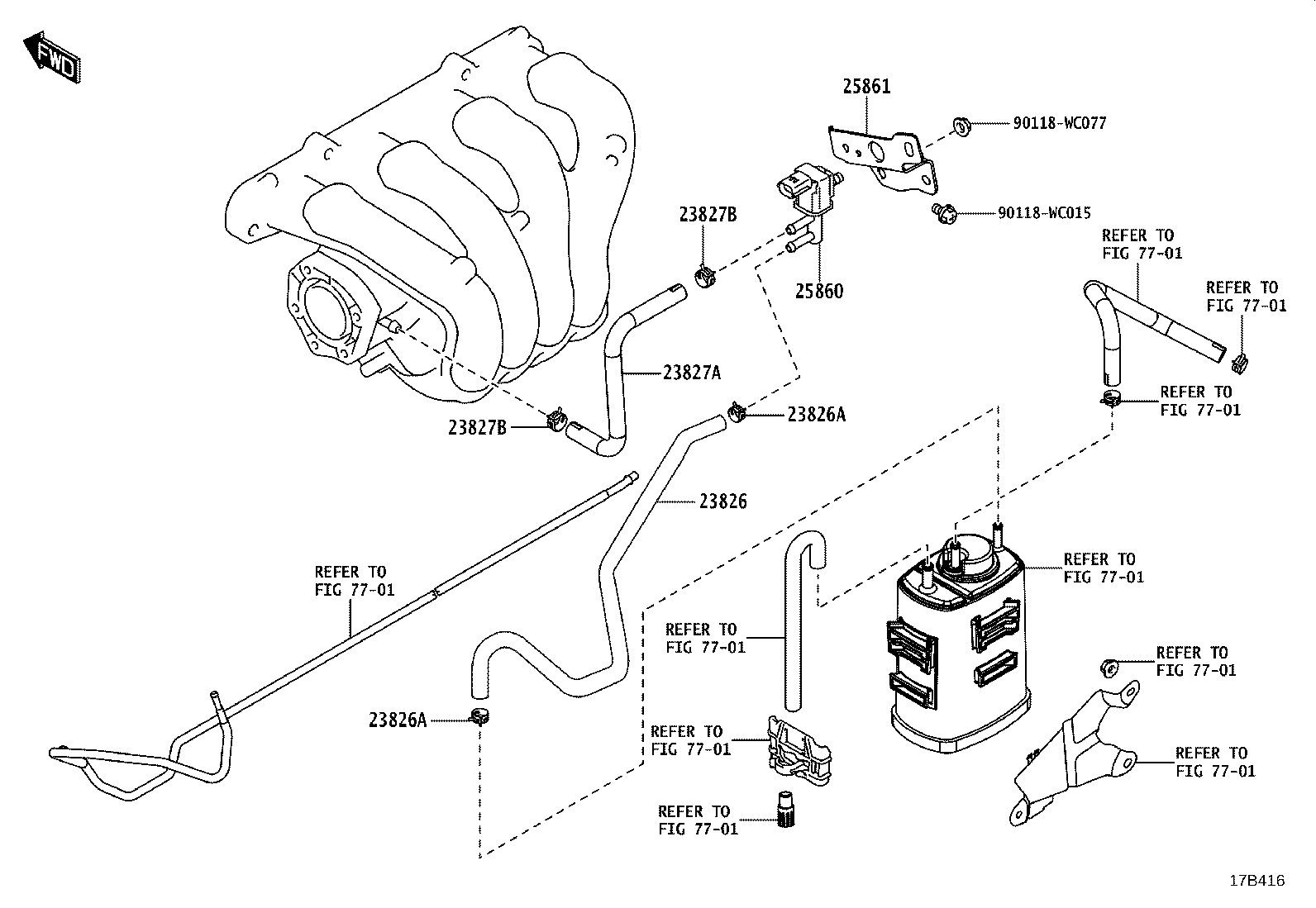 23826-WC006 HOSE, FUEL VAPOR FEED, NO.1 product image