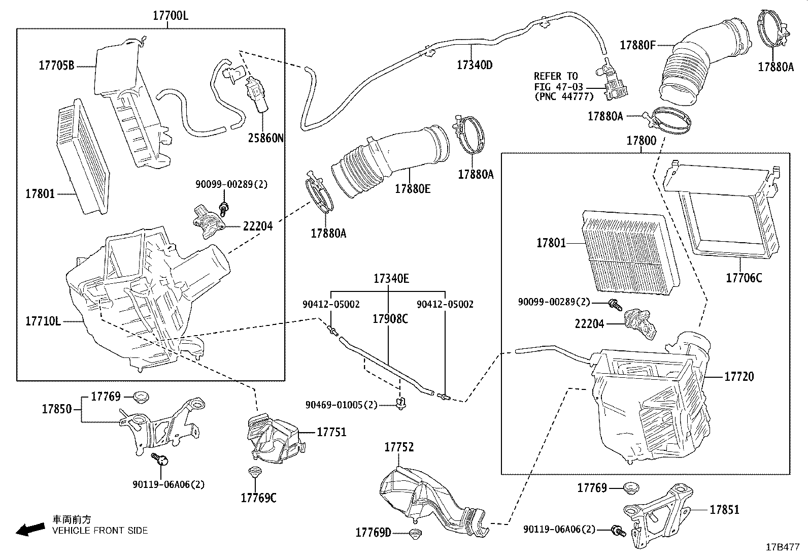 17850-38010 BRACKET ASSY, AIR CLEANER SUPPORT product image