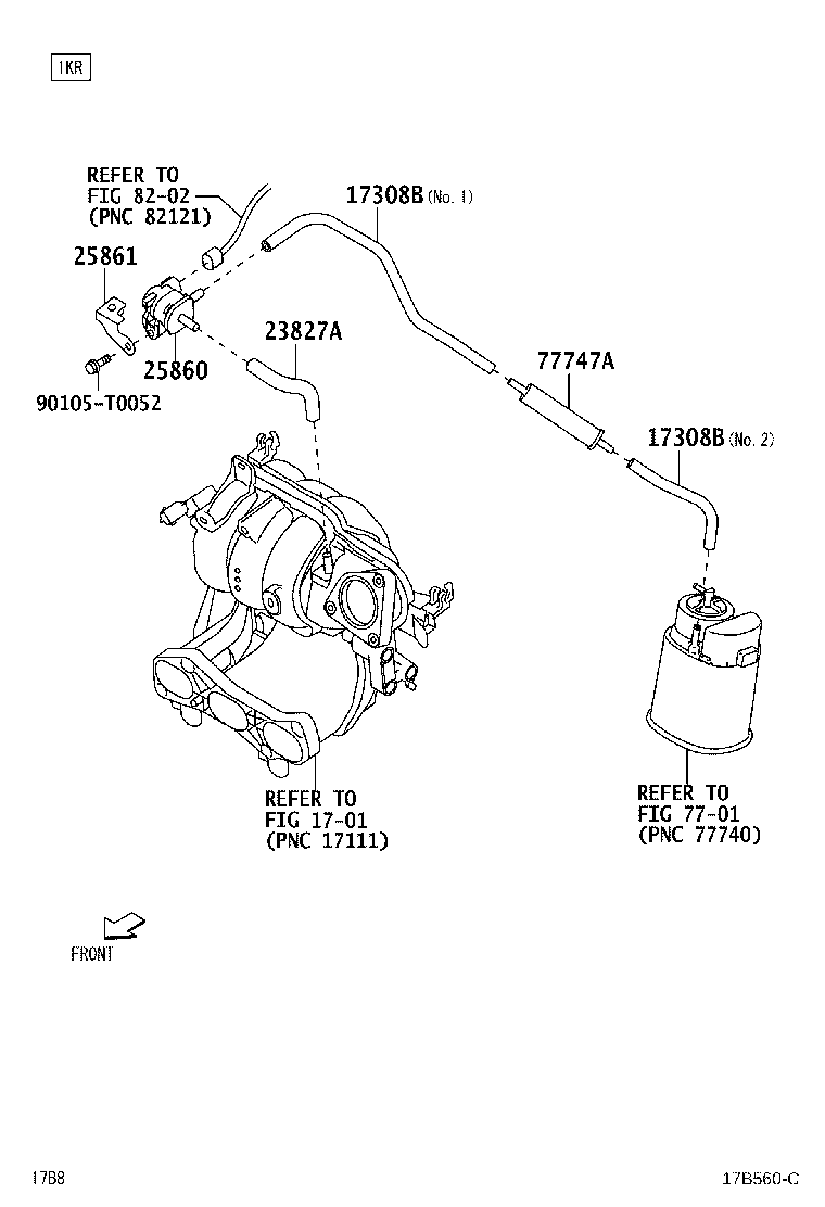 77754-BZ090 HOSE SUB-ASSY, VACUUM product image
