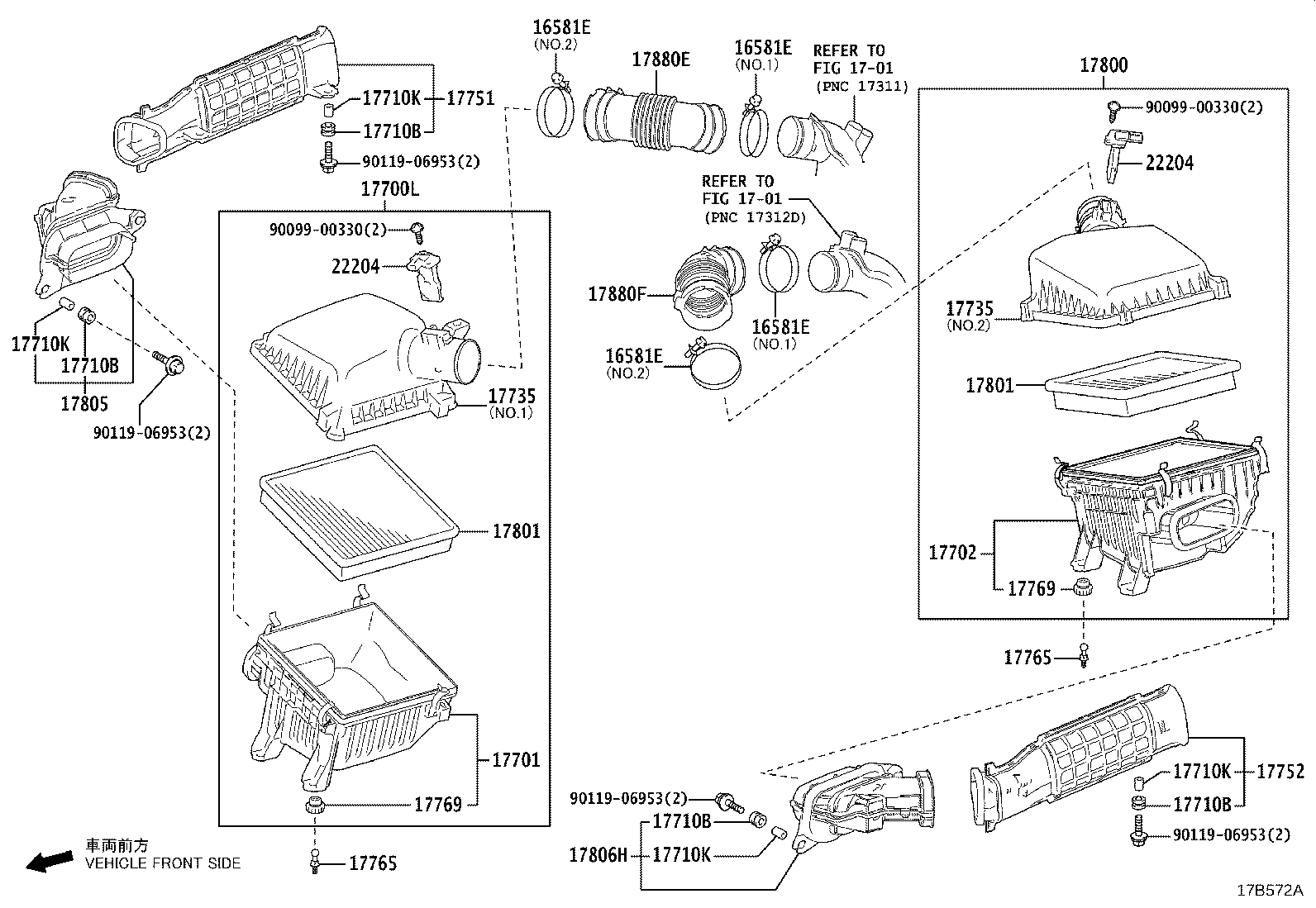 17800-70040 CLEANER ASSY, AIR W/ELEMENT, LH product image