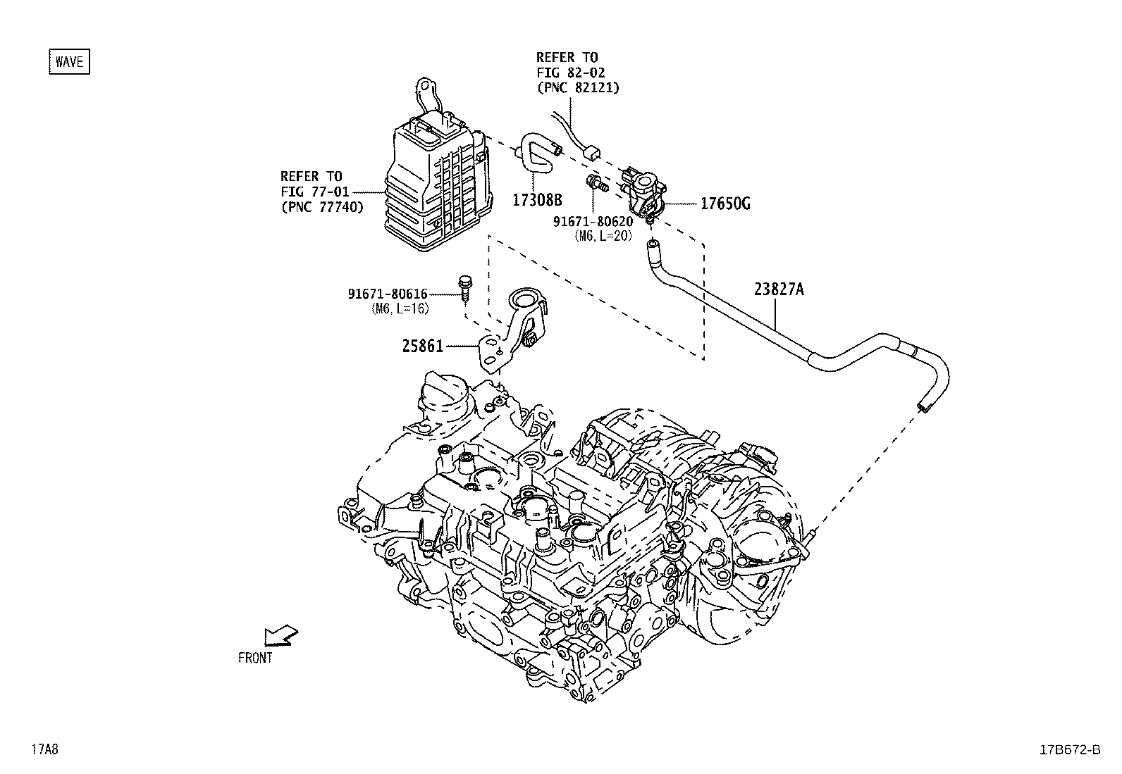 90044-67281 CLIP(FOR FUEL VAPOR FEED HOSE, NO.3) product image
