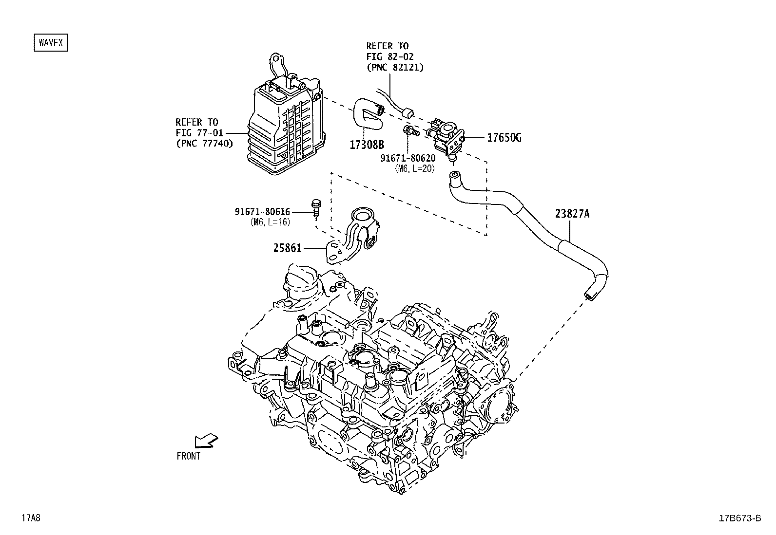 90044-67281 CLIP(FOR FUEL VAPOR FEED HOSE, NO.3) product image